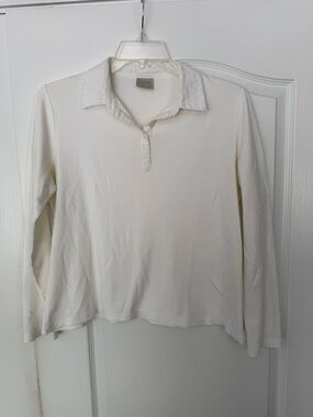 Long Sleeve Polo Tee in Off-White by Jumper